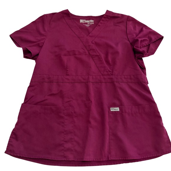 Grey's Anatomy by Barco Other - Greys Anatomy by Barco Women Mock Wrap Scrub Top Beet Purple 4153 Large